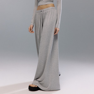 Jasnoszare spodnie wide leg z wiskozy - House - jasnoszary - 726JL-09M