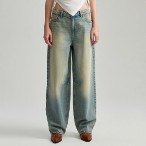 Jeansy baggy fit mid waist jasnoniebieskie - House - niebieski - 808BL-55J