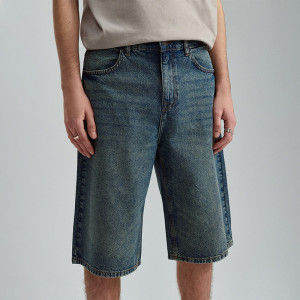 Niebieskie szorty jeansowe relaxed fit z niskim stanem - House - niebieski - 860AD-67J