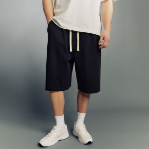 Dresowe czarne szorty baggy typu jorts - House - czarny - 914JP-99X