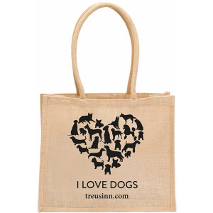 Treusinn® Shopper JUTE - I Love Dogs (Abverkauf)