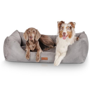 Knuffelwuff® Hundebett Dreamline - M-L 85 x 63cm grau