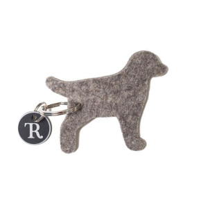 Treusinn® Schlüsselanhänger HUND - Natur meliert