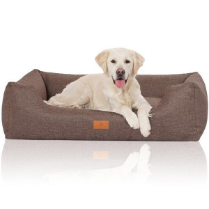 Knuffelwuff® Hundebett Lotte - M 85 x 63cm Graubraun