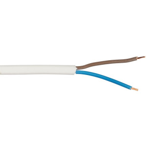 Flachkabel, H03 VVH-2F, 2 x 0,75² weiß