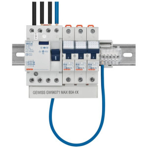 Zähler-Abgangs-Kit, ZAK GW96080 RCD/LS komplett verdrahtet