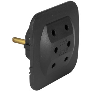 Europa-Adapter, 3-fach, schwarz schwarz