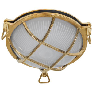 Moretti Luce Schiffsleuchte/ Schiffslampe, E27 Altmessingguss, Ø 210 rund 200.10