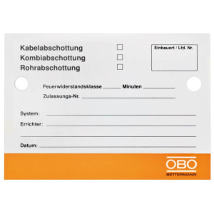 Kennzeichnungsschild, für Kleinschott