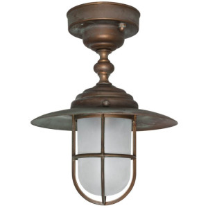 Moretti Luce Außendeckenleuchte CHALET, Altmessingguss mattes Glas 164F.O.AR