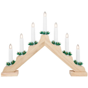 Weihnachtsleuchter, 7 x E10/34V/3W natur