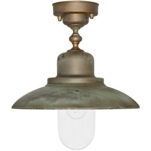 Moretti Luce Deckenleuchte PATIO, 1 x E27, Ø 300, IP44, Altmessingguss patiniert 1357.T.AR