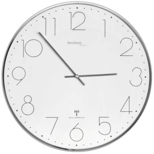 Wanduhr, mit Funkuhrwerk, Ø 350 chrom
