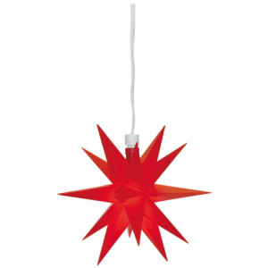 Stern, 1 warmweiße LED, Kunststoff rot rot