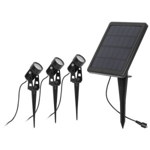 Solar-Erdspießstrahler, 3 x LEDs71W, 70 lm, 3000K, 3er-Set 3er-Set