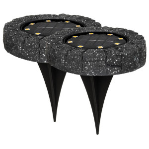 LED-Solar-Erdspießleuchte, 2er-Set