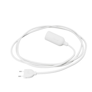 Lampe Snake Textilkabel Silikonfassung Weiß
