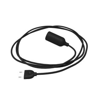 Lampe Snake Textilkabel Silikonfassung Schwarz