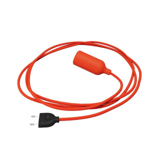 Lampe Snake Textilkabel Silikonfassung Orange