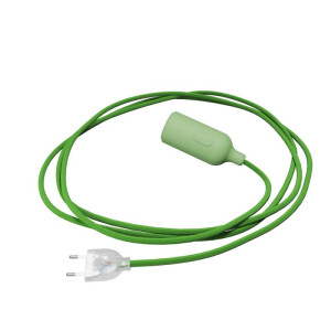 Lampe Snake Textilkabel Silikonfassung Grün