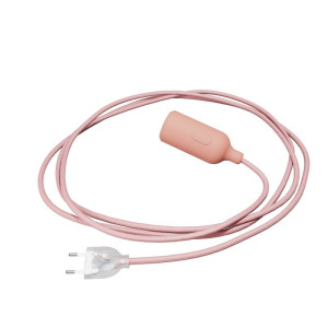 Lampe Snake Textilkabel Silikonfassung Lachs