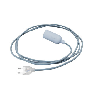 Lampe Snake Textilkabel Silikonfassung Blau
