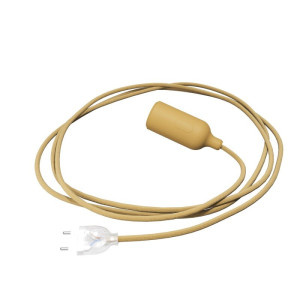Lampe Snake Textilkabel Silikonfassung Senf