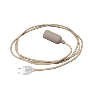 Lampe Snake Textilkabel Silikonfassung Braun