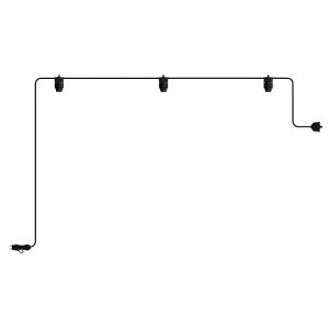 Außenlichterkette EIVA IP65 mit 3 Lichtern mit Stecker Tragbare Schwarz