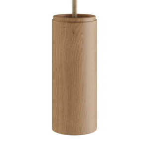 Pendelleuchte - Lampenschirm aus Holz , komplett mit Textilkabel E14 Made in Italy