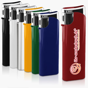 Feuerzeug 2 Elegant, Weiß, mit Aufdruck (1-seitig: 1-farbig), 100 Stück