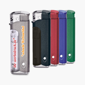 Feuerzeug 16 LED-Licht Clear, Rot, mit Aufdruck (1-seitig: 1-farbig), 100 Stück