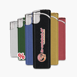 Individueller Aufdruck: Feuerzeug 18 Metallic One, Blau, 100 Stück (1-seitig: 1-farbig)