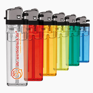 Feuerzeug 27 Standard Clear, Rot, mit Aufdruck (1-seitig: 1-farbig), 100 Stück