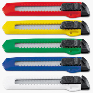 Cuttermesser farbig, Weiß, mit Aufdruck (1-seitig: 1-farbig), 200 Stück