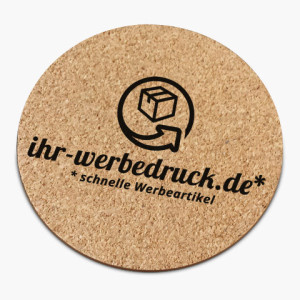 Korkuntersetzer Natur, Eco (2,5 mm Dicke), mit Aufdruck (1-seitig: 1-farbig), 200 Stück