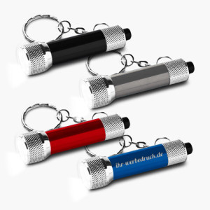 LED-Taschenlampe Rund, Silber, mit Gravur (ohne Gravur), 40 Stück