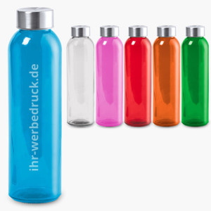 Trinkflasche Glas, Transparent, mit Gravur (ohne Gravur), 50 Stück