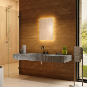 Illuminated Mirrors | Tempus Backlit LED Illuminated Bathroom Mirror | 400 x 600mm | Demister Pad | IR Sensor | Shaver Socket | Warm & Daylight