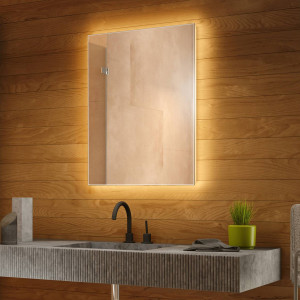 Illuminated Mirrors | Magma Slim Backlit LED Illuminated Bathroom Mirror | 600 x 800mm | Demister Pad | IR Sensor | Warm & Cool LED