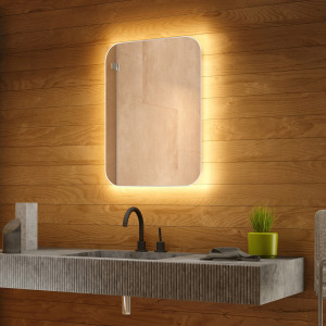 Illuminated Mirrors | Valkin Backlit LED Illuminated Bathroom Mirror | 500 x 700mm | Demister Pad | Shaver Socket | IR Sensor | Warm & Daylight