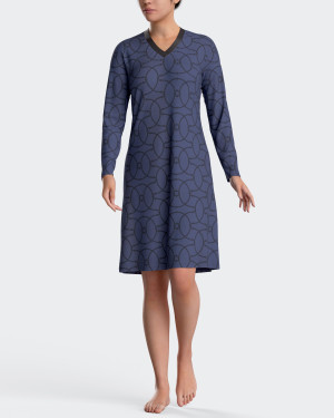 IMPETUS Camisón estampado en algodón modal AZUL