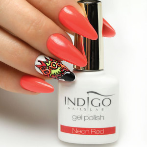 Indigo Nails Neon Red - Lakier hybrydowy Czerwony 7 ML