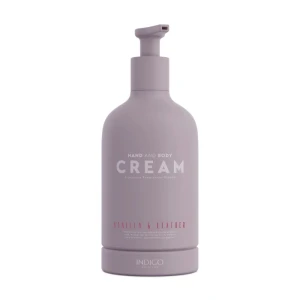 Indigo Nails Vanilla & Leather - Nawilżający krem do rąk i ciała o zapachu wanilii i szafranu  370 ML