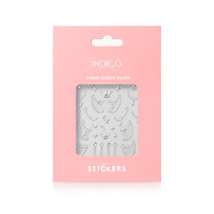 Indigo Nails Naklejki samoprzylepne na paznokcie Chain Queen Silver  1 SZT