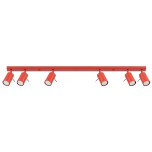 Plafon Lampa sufitowa długa szyna 6 tub RING 6L czerwony Sollux
