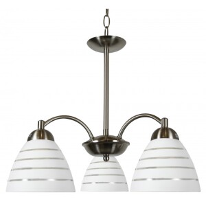 Satynowa lampa wisząca o szklanych kloszach 3X60W E27 ULI 33-66152 Candellux