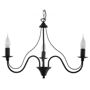Czarny żyrandol 3 ramiona E14 Minerwa SL.0217 Sollux lighting