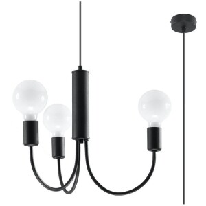 Czarny żyrandol 3xE27 Piccolo SL.0856 Sollux lighting
