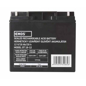 Akumulator ołowiowy AGM 12V 18Ah 12×12 B9655 EMOS